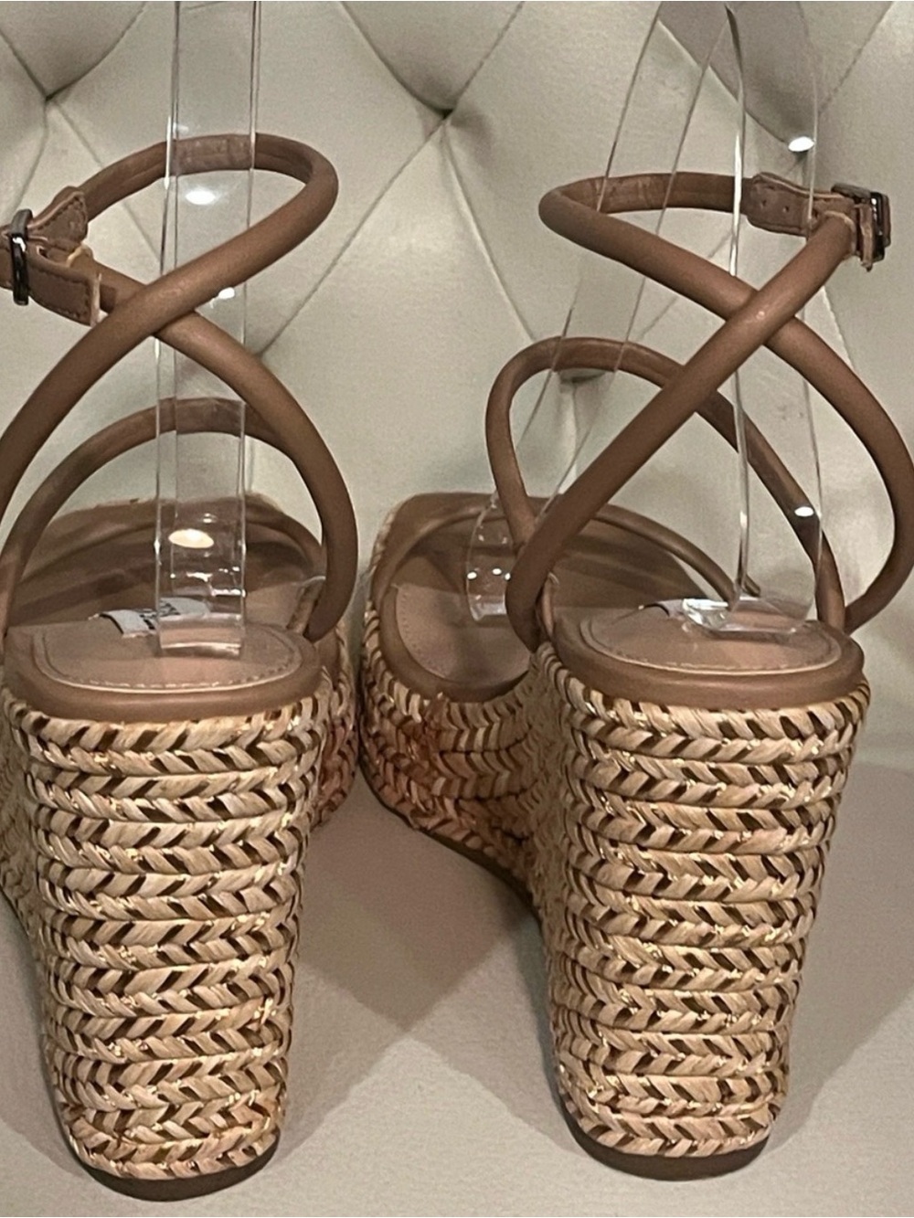 Steve Madden Platform Wedge Sandals Nude Tan Size 8 Beautiful - Picture 6 of 8